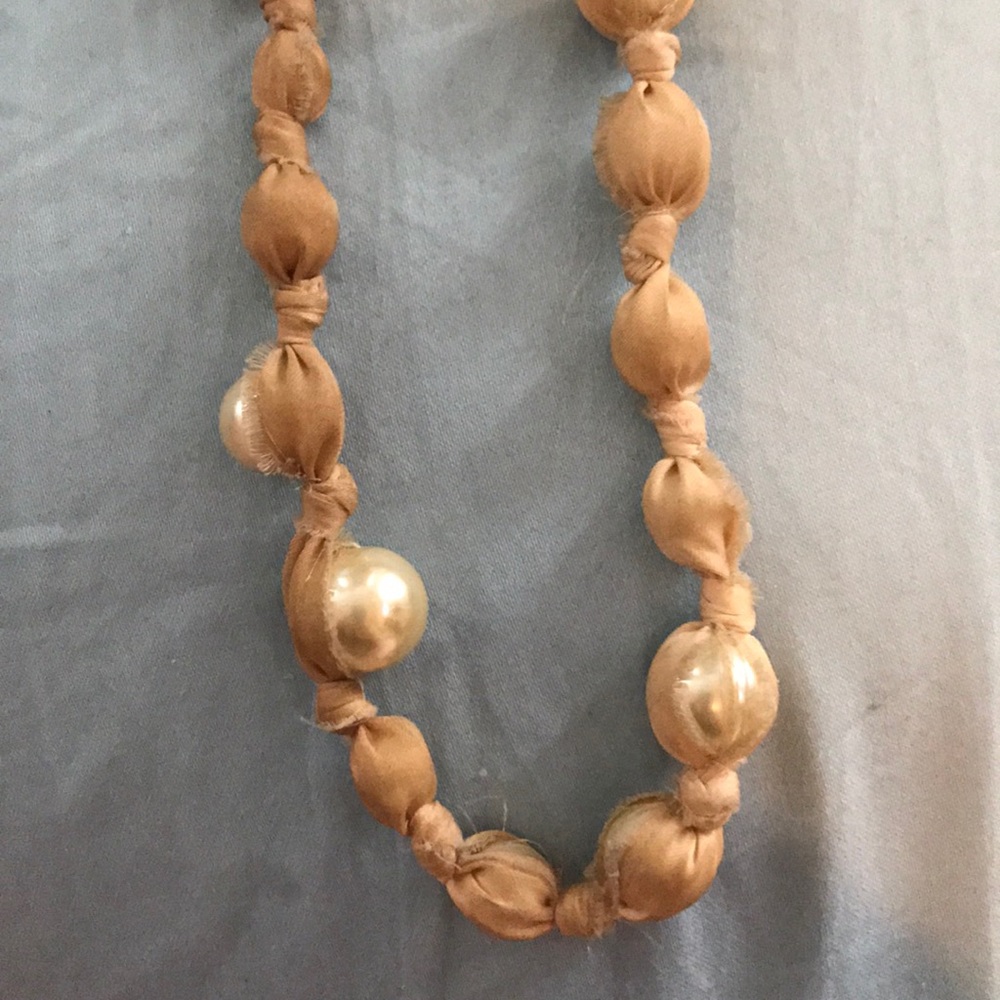 Jcrew ribbon and pearl necklace
